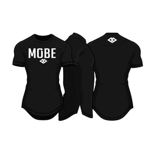 MOBE | SCOOP BOTTOM TEE | BLACK/WHITE