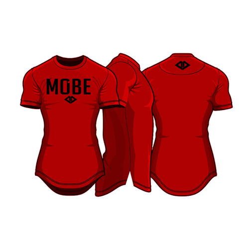 MOBE | SCOOP BOTTOM TEE | RED/BLACK